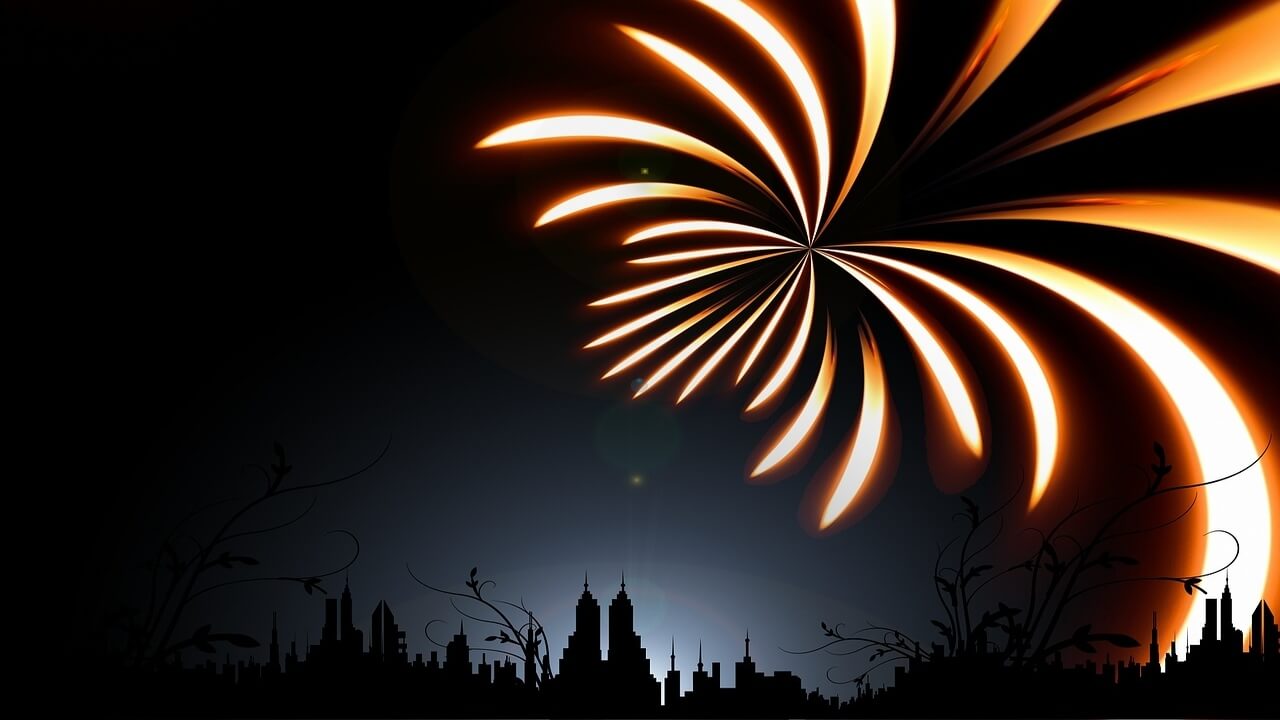 New Year's midnight fireworks celebration